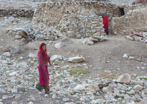 Wakhi nomad women in a village, Big pamir, Wakhan, Afghanistan