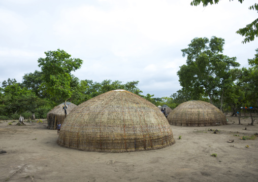 Benin, West Africa, Gossoue, traditional peul houses made of dried leaves