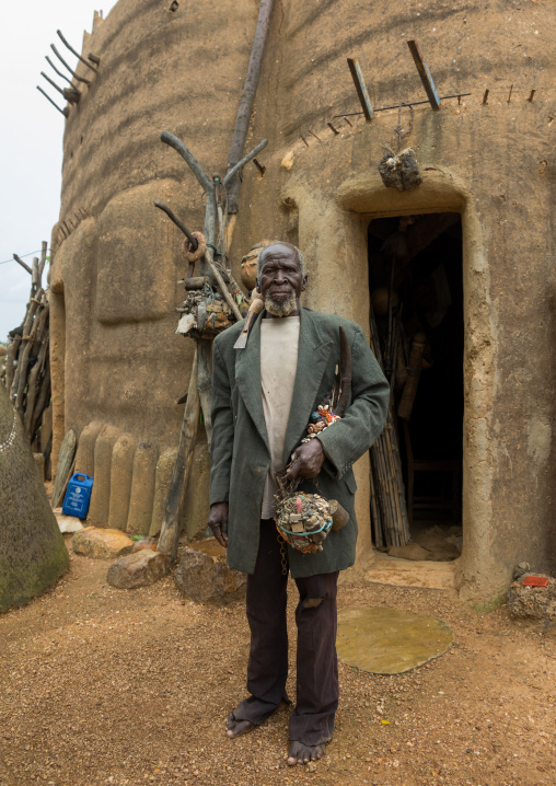 Benin, West Africa, Boukoumbé, mr kouagou maxon a traditional somba tribe healer