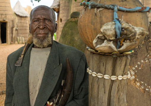 Benin, West Africa, Boukoumbé, mr kouagou maxon a traditional somba tribe healer