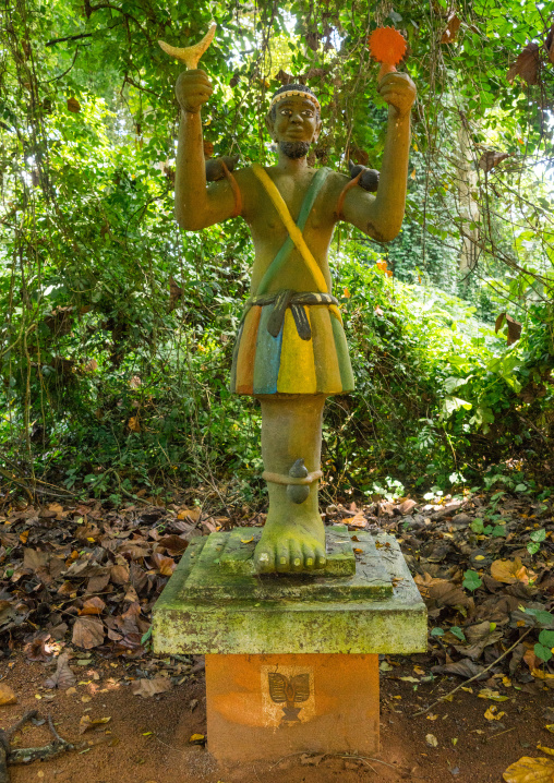 Benin, West Africa, Ouidah, deity figure in kpasse sacred forest