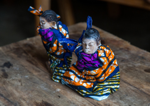 Benin, West Africa, Bopa, carved wooden figures made to house the soul of dead twins zinsou the boy and zinhoue the girl