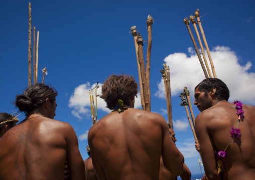 Spear Competition During Tapati Festival, Easter Island, Chile