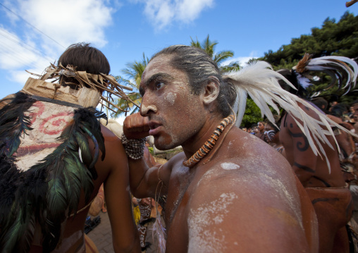 Tribal Dances During Carnival, Tapati Festival, Easter Island, Chile