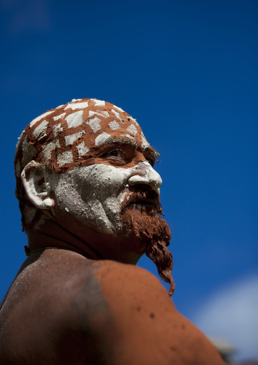 Man In Carnival Parade During Tapati Festival, Easter Island, Chile