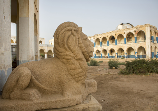 Lion Statue In The Old Palace Of Haile Selassie, Northern Red Sea, Massawa, Eritrea