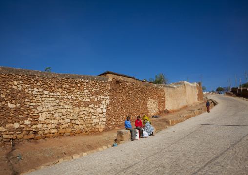 People Sitting Near The Old Walls Of Harar, Ethiopia