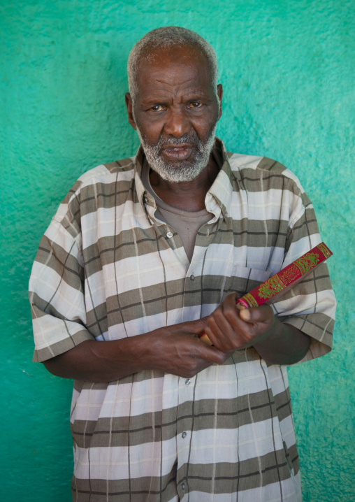 Portrait Of A Old Man Holding A Quran Book, Harar, Ethiopia