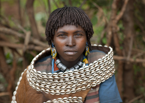 Bana Married Woman Wearing Skin And Shell Garment In Key Afer, Omo Valley, Ethiopia