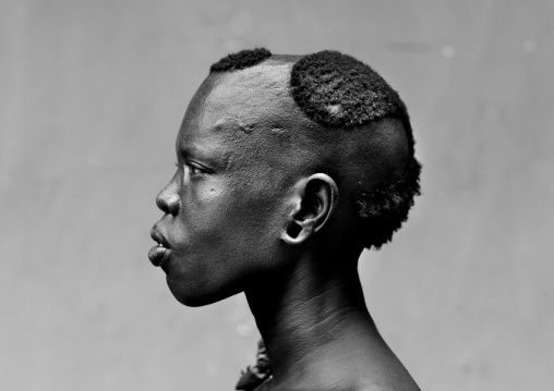 Bodi Woman Original Hairstyle Profile Hana Mursi Village Ethiopia