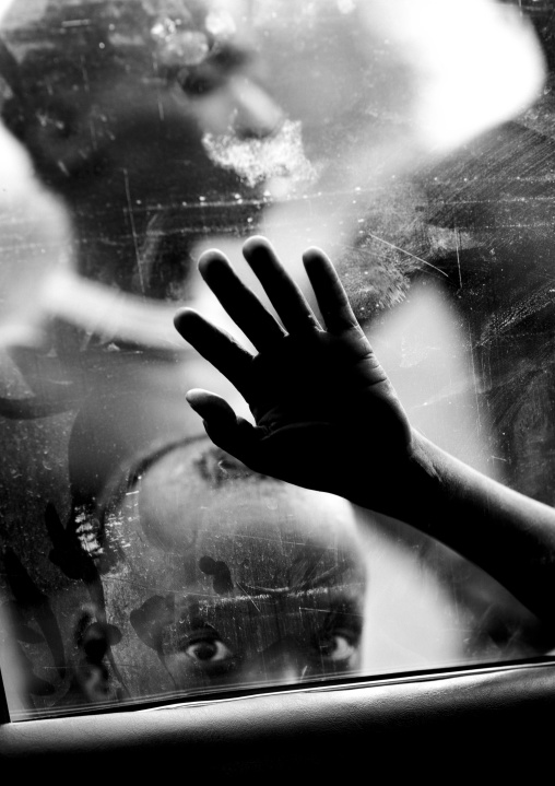 Bodi Boy Putting Hand On Car Glass Omo Valley Ethiopia