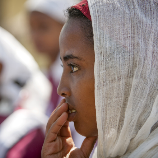Portrait of an Ethiopian girl at a wedding, Zway, Ethiopia