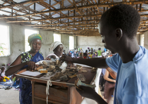 People Giving Money To Church Donations, Gambela, Ethiopia