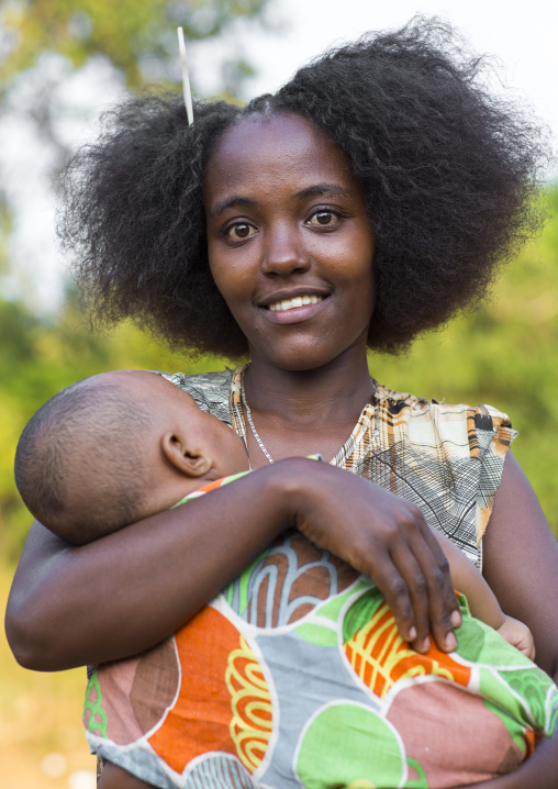 Ethiopian Woman With Her Baby, Kobown, Ethiopia
