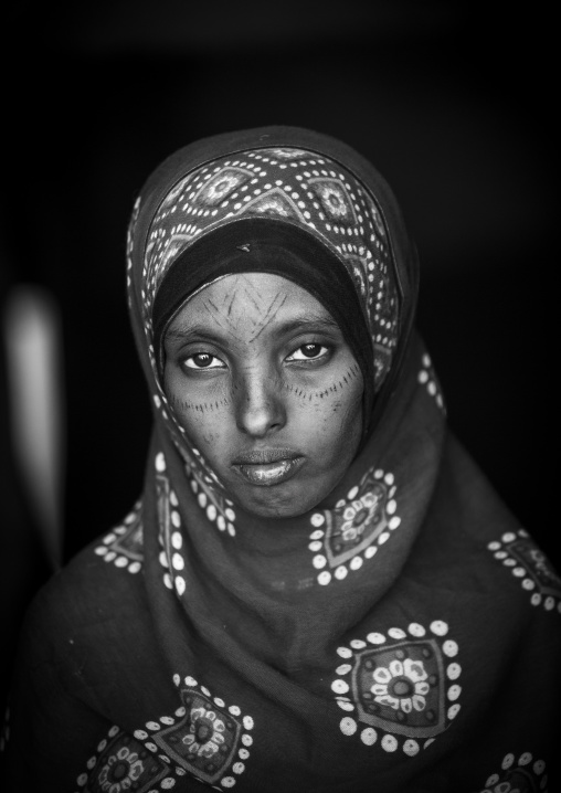 Afar Tribe Woman With Scarifications On Her Face, Assaita, Afar Regional State, Ethiopia