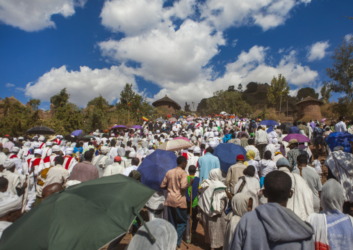 Pilgrims Crowd During Timkat Epiphany Festival, Lalibela, Ethiopia