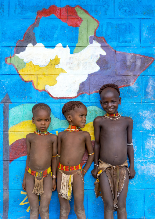 Hamer Tribe Kids In A School, Turmi, Omo Valley, Ethiopia