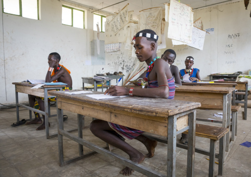 Hamer Tribe Kids In A School, Turmi, Omo Valley, Ethiopia