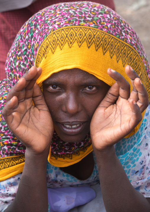 Portrait of a raya tribe woman with traditional clothing, Semien wollo zone, Woldia, Ethiopia