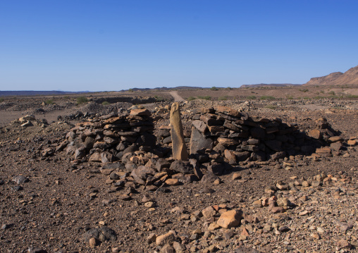 Old afar tribe grave in the danakil desert, Afar region, Semera, Ethiopia
