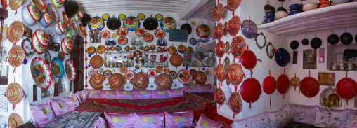 Decoration inside an harari house, Harari region, Harar, Ethiopia