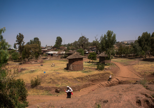 Traditional houses for the monks, Amhara region, Lalibela, Ethiopia