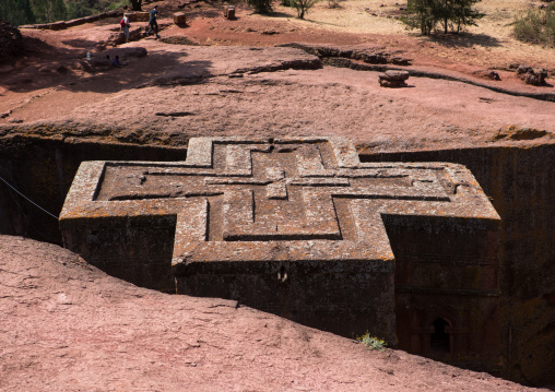 Monolithic rock-cut church of bete giyorgis saint george, Amhara region, Lalibela, Ethiopia