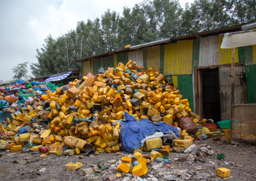 Jerricans in a recycling plant, Addis abeba region, Addis ababa, Ethiopia