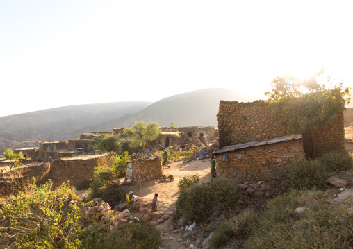Traditional Argoba stone houses village, Harari Region, Koremi, Ethiopia