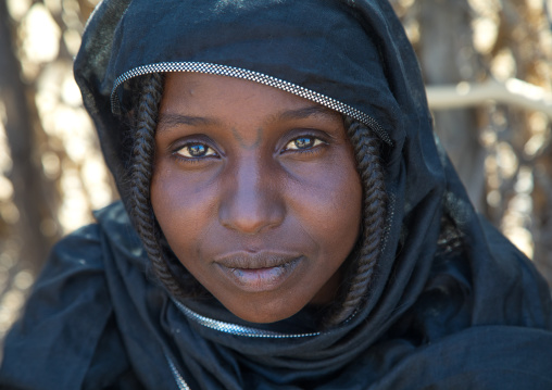 Afar tribe woman with tattoos on her face, Afar region, Chifra, Ethiopia