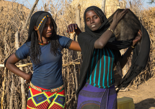 Portrait of Afar tribe women, Afar region, Chifra, Ethiopia