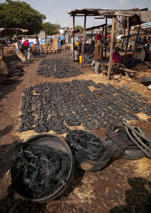 Shoes made from tyres, Mojo marketplace, Ethiopia