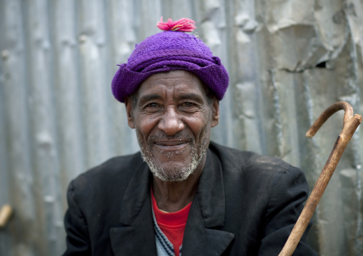 Old Man With A Walking Stick, Woliso Market, Ethiopia