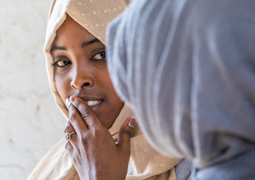 Portrait of veiled harari women, Harari Region, Harar, Ethiopia
