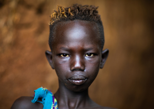 Portrait of a suri tribe boy, Omo valley, Kibish, Ethiopia