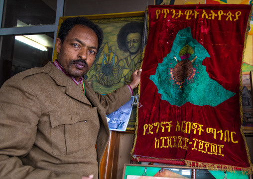 Secretary of the patriots in the war museum, Addis Abeba region, Addis Ababa, Ethiopia