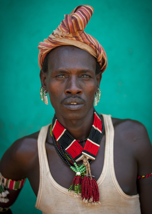Colourful Hamar Tribe Man, Turmi, Omo Valley, Ethiopia