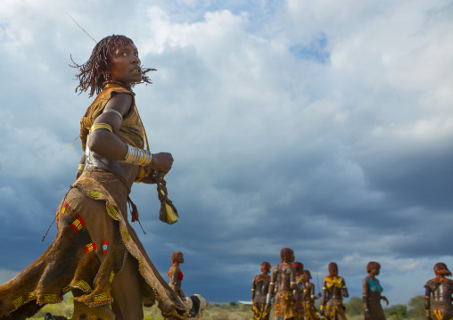 Hamar Tribe Woman During Bull Jumping Ceremony, Turmi, Omo Valley, Ethiopia