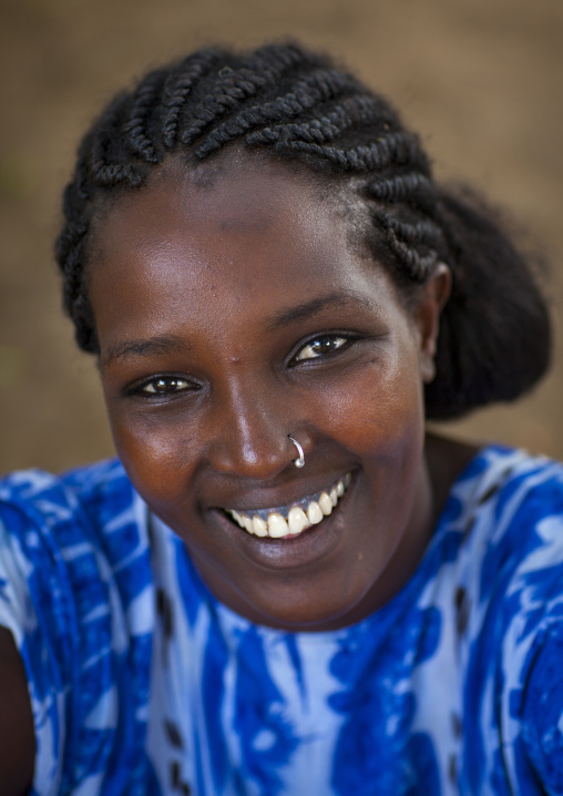 Smiling Ethiopian woman, Omorate, Omo valley, Ethiopia