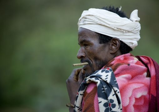 Portrait Of A Borana Tribe Man Chewing A Stick, Yabello, Omo Valley, Ethiopia