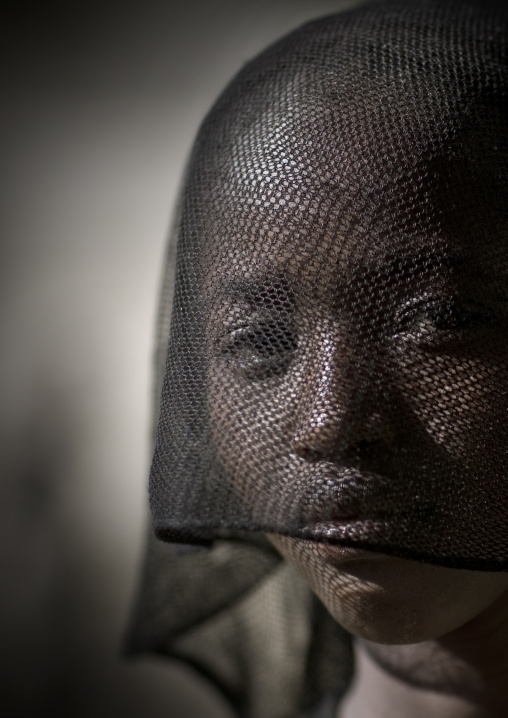 Portrait Of A Veiled Konso Tribe Girl, Konso, Omo Valley, Ethiopia