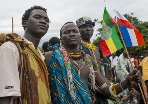 Suri tribe men, Kibish, Omo valley, Ethiopia