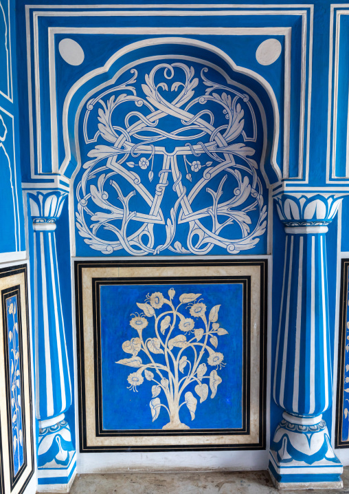 Sukh Niwas blue room in the city palace, Rajasthan, Jaipur, India