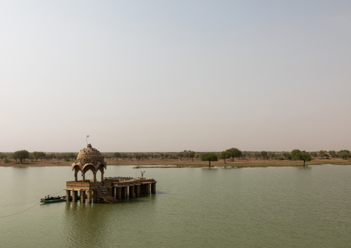 Ancient shiva temple on gadisar lake, Rajasthan, Jaisalmer, India