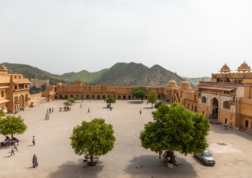 Amer fort and palace courtyard, Rajasthan, Amer, India