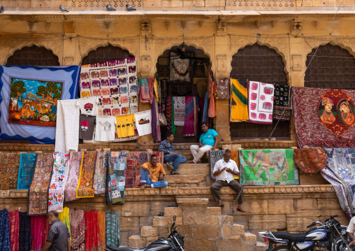 Rajasthani tapestries for sale in Jaisalmer fort, Rajasthan, Jaisalmer, India