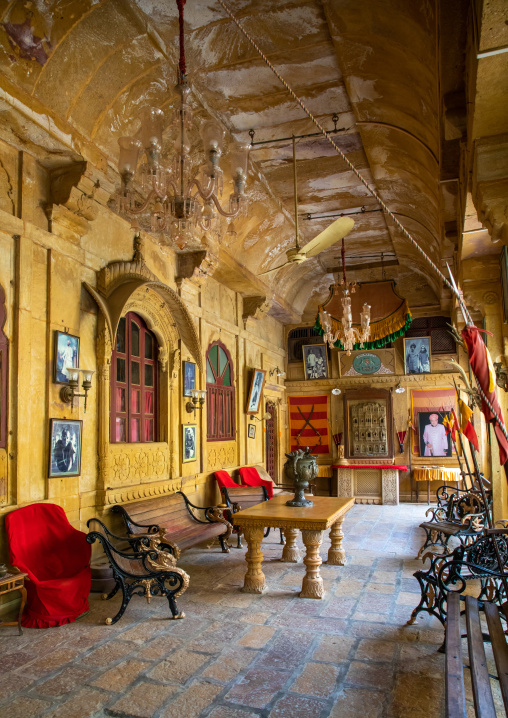 Furnitures inside an old haveli, Rajasthan, Jaisalmer, India