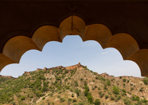 Jaigarh fort as seen from the Amer fort, Rajasthan, Amer, India