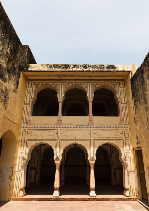 Archways in Jaigarh fort, Rajasthan, Amer, India