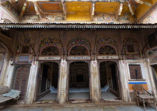 Old historic haveli courtyard, Rajasthan, Nawalgarh, India